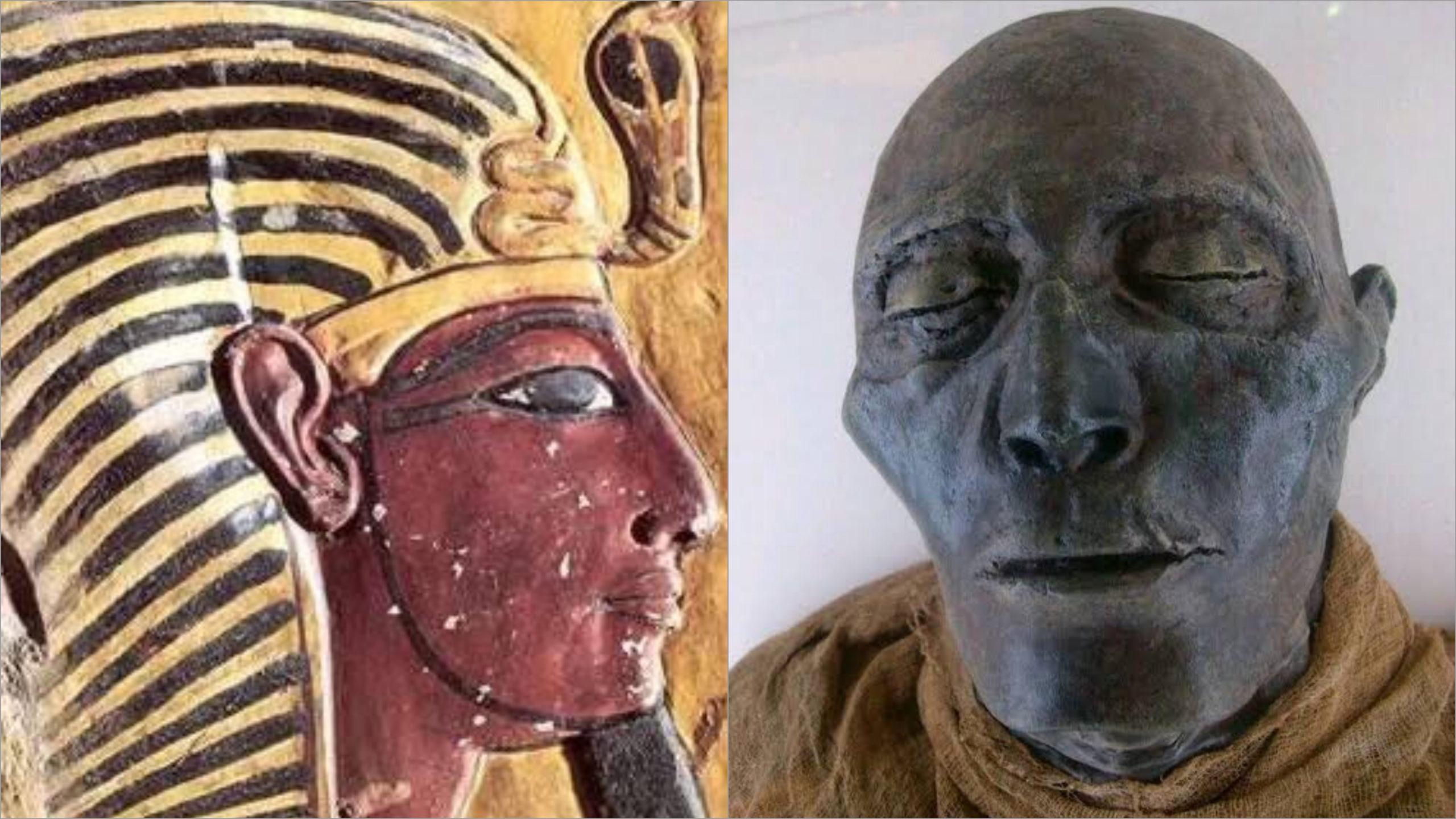 The 3298 years old mummified face of Pharaoh Seti I of Ancient Egypt (Kemet)