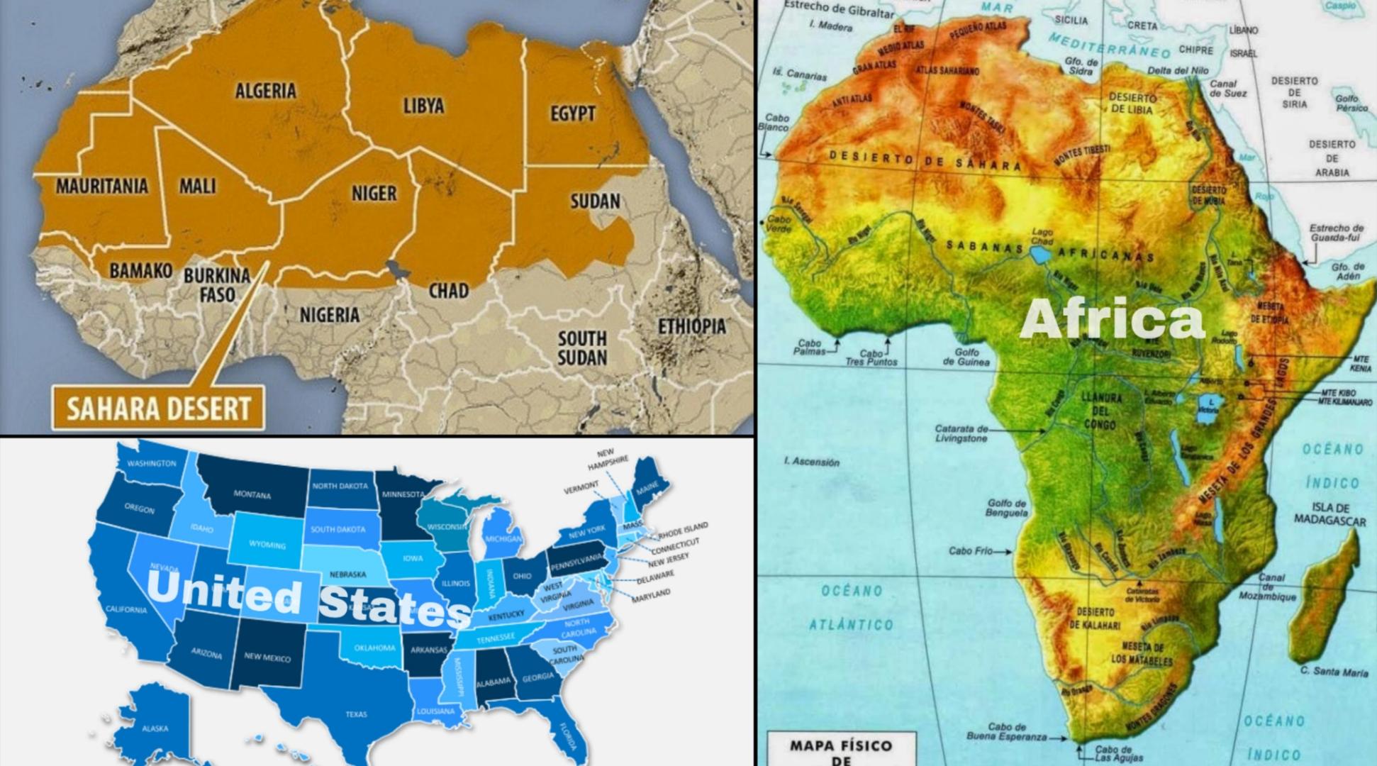 Africa’s Sahara Desert is more times bigger than United States of America