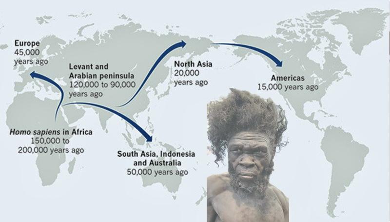 Modern humans spread out of “motherland” Africa over 120,000 yrs ago
