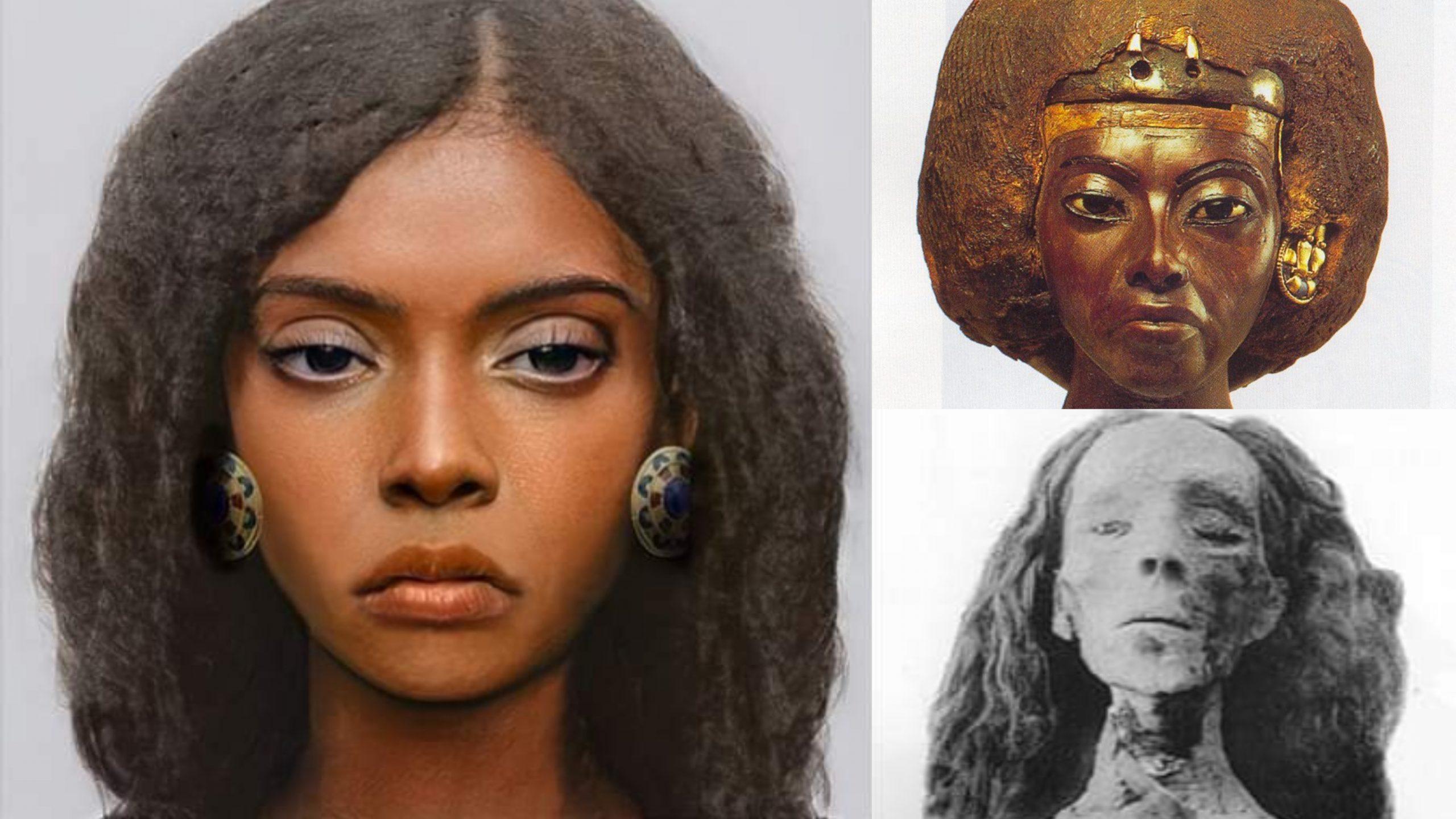 Reconstruction of the beautiful face of Queen Tiye born in 1398 BC Kemet, ancient Egypt